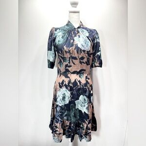 Closet London Floral High Neck Dress from ModCloth Back Cutout Coquette Girl